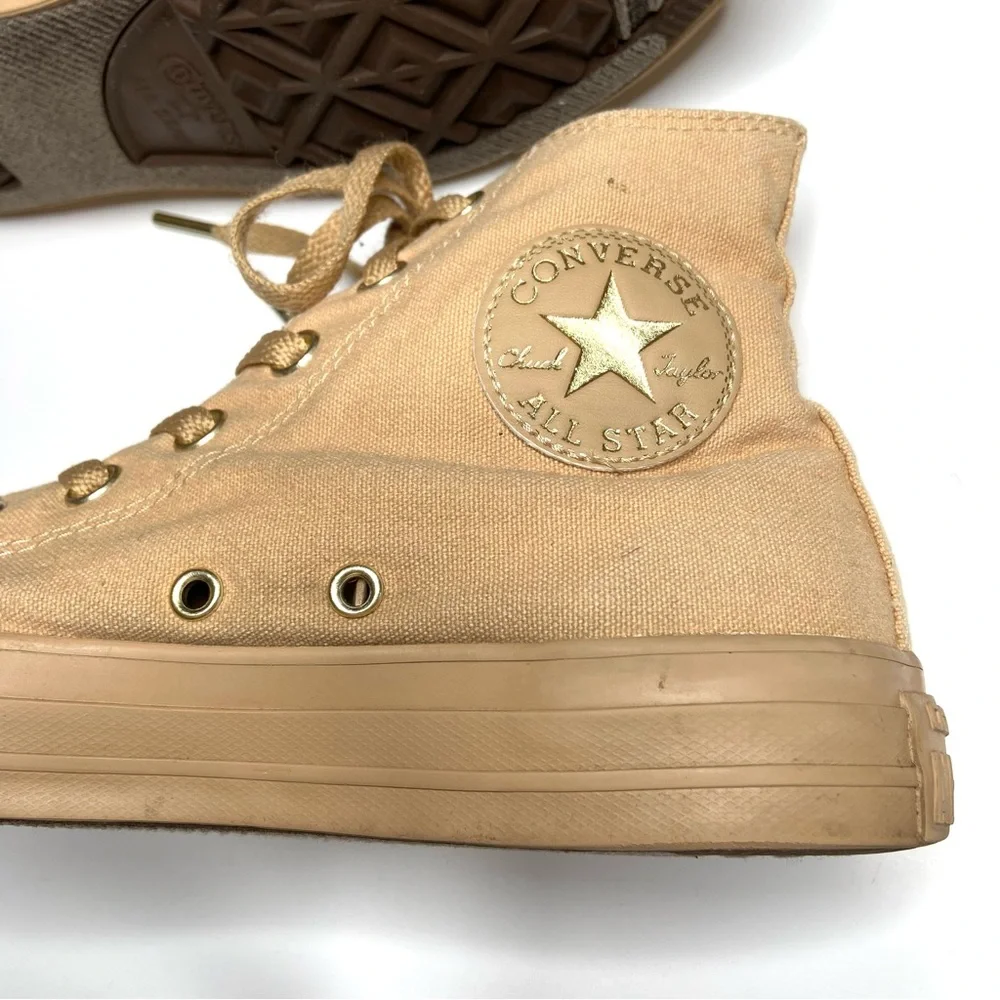 Converse Chuck Taylor All Star Mono Gold Glam Hi-Top Sneaker Size 8